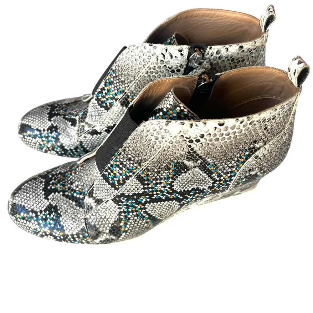 Linea Paolo Snake Skin Print Wedge Sneakers